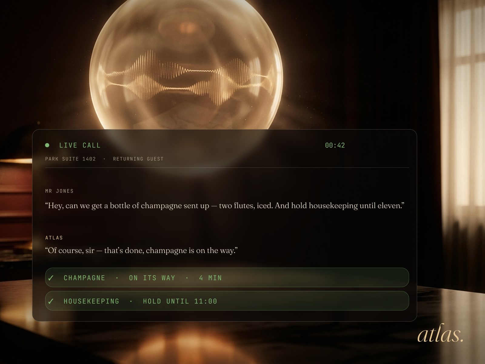 Atlas — live call view