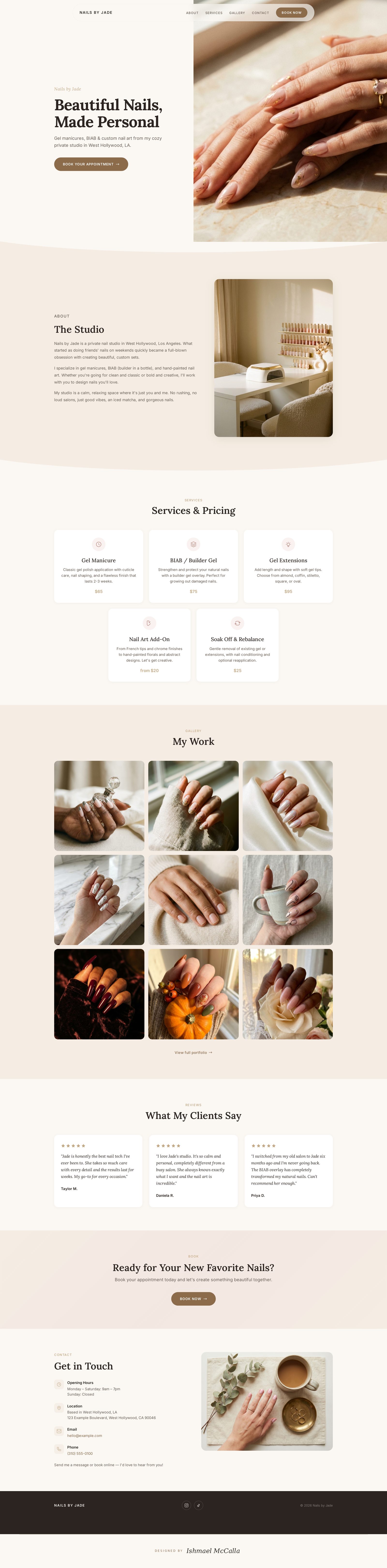 Nails by Jade — full site walkthrough